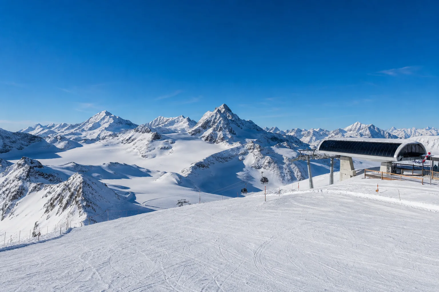 Vlastná fotografia švajčiarskeho ľadovcového strediska pre stredisko Villars-Gryon-Diablerets